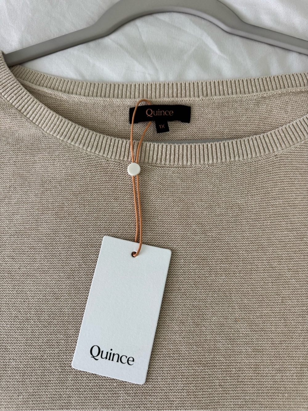Quince Lightweight Crewneck Sweater in Neutral Beige